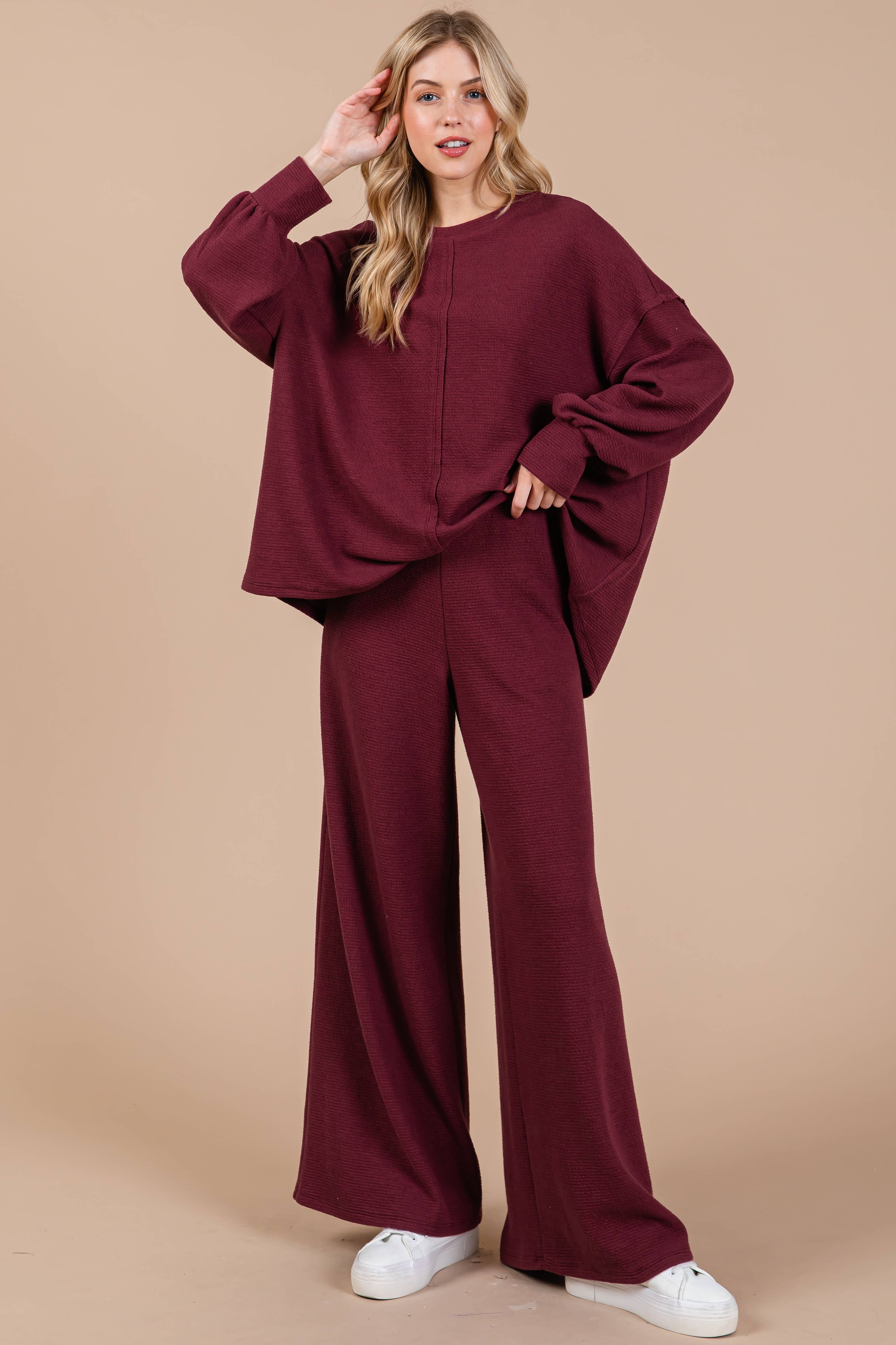 2-piece sweatshirt set / SS70378SA: WINE / S-M-L-XL(2-2-2-2)