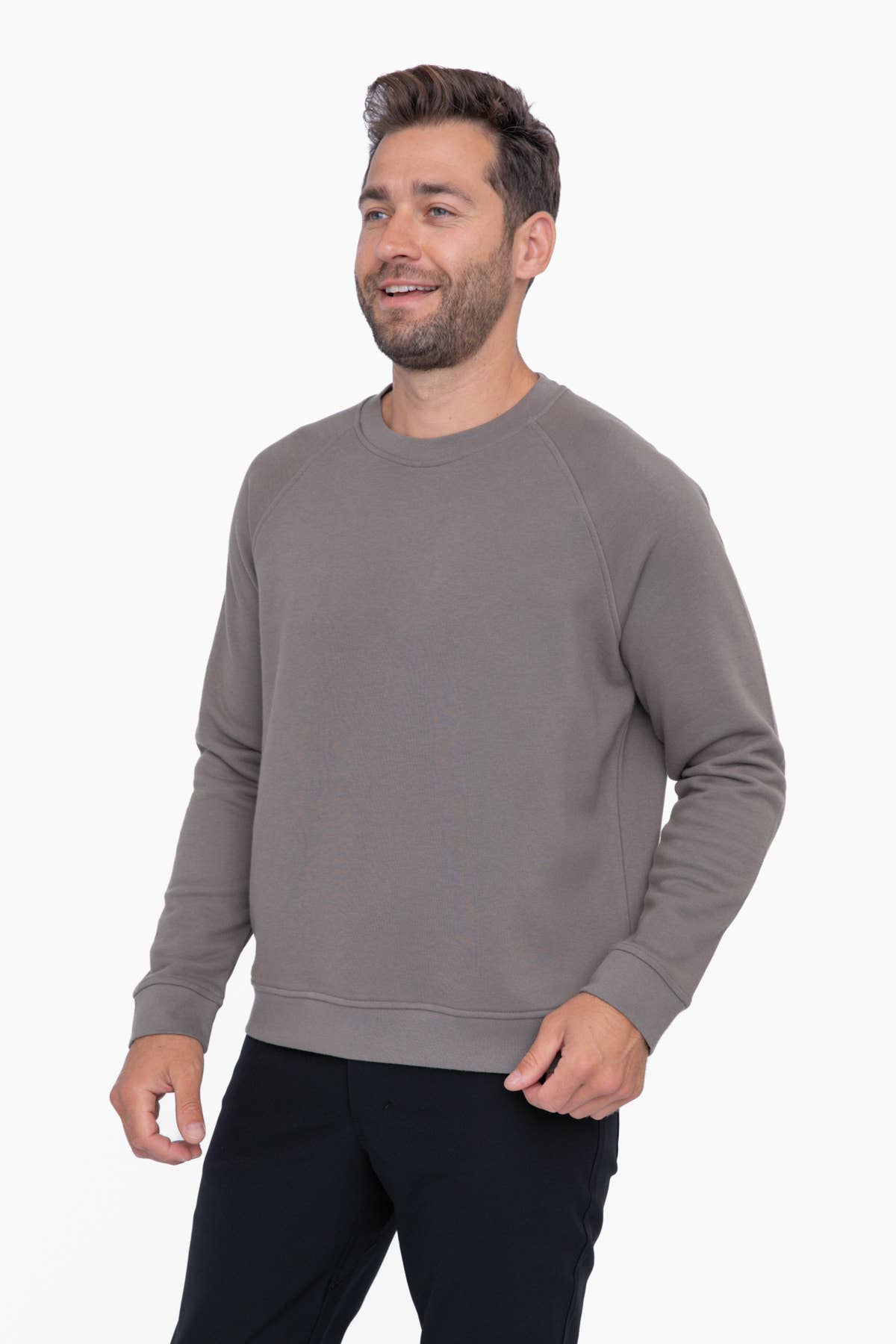 Cotton Blend Classic Crewneck: LIGHT GREY / S:M:L:XL