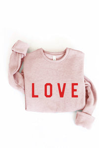 LOVE Graphic Sweatshirt: ATHLETIC HEATHER / L