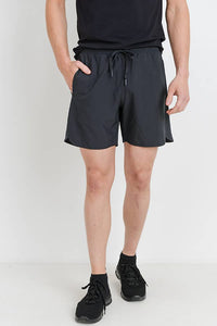 MEN - Wave Accent Essential Active Shorts: Black / S:M:L:XL