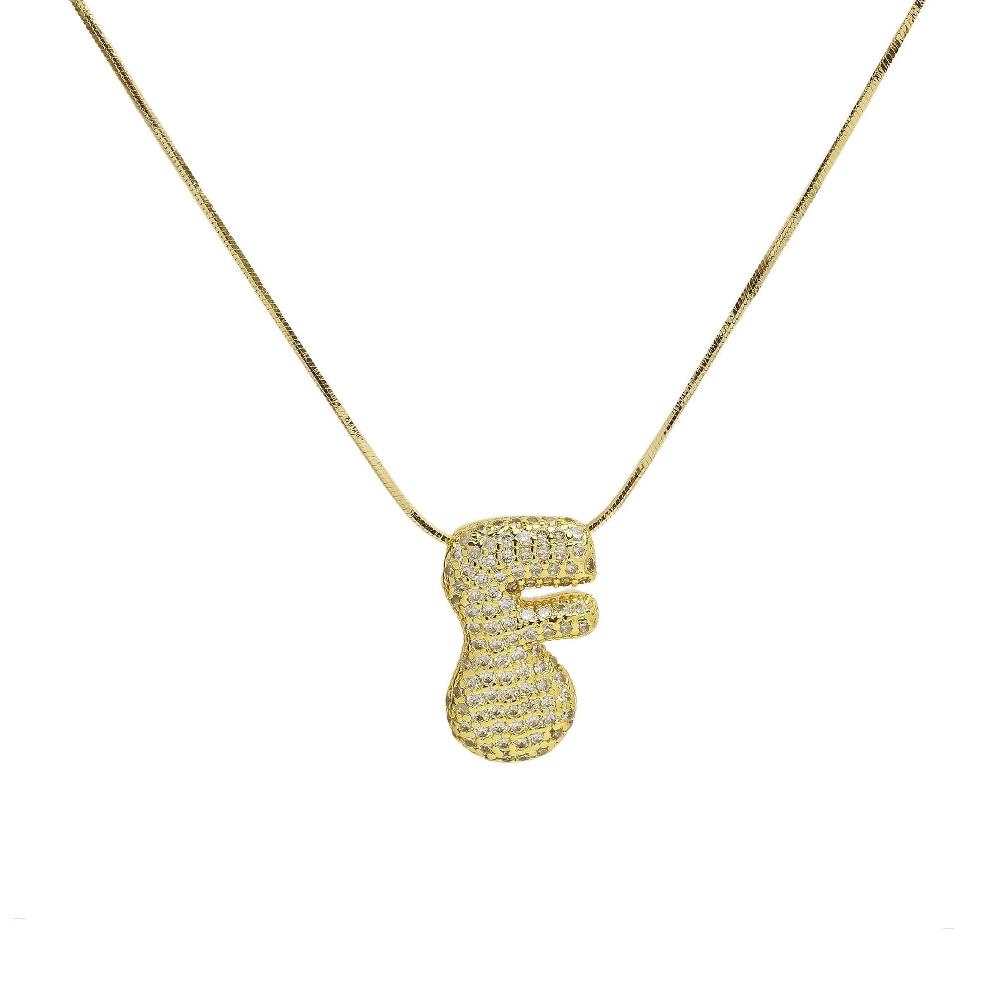 Initial Waterdrop 18K Gold Necklace: B / Smooth Gold Filled