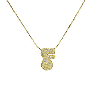 Initial Waterdrop 18K Gold Necklace: B / Smooth Gold Filled