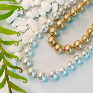 Precious Ball And Bead Necklace: Gold