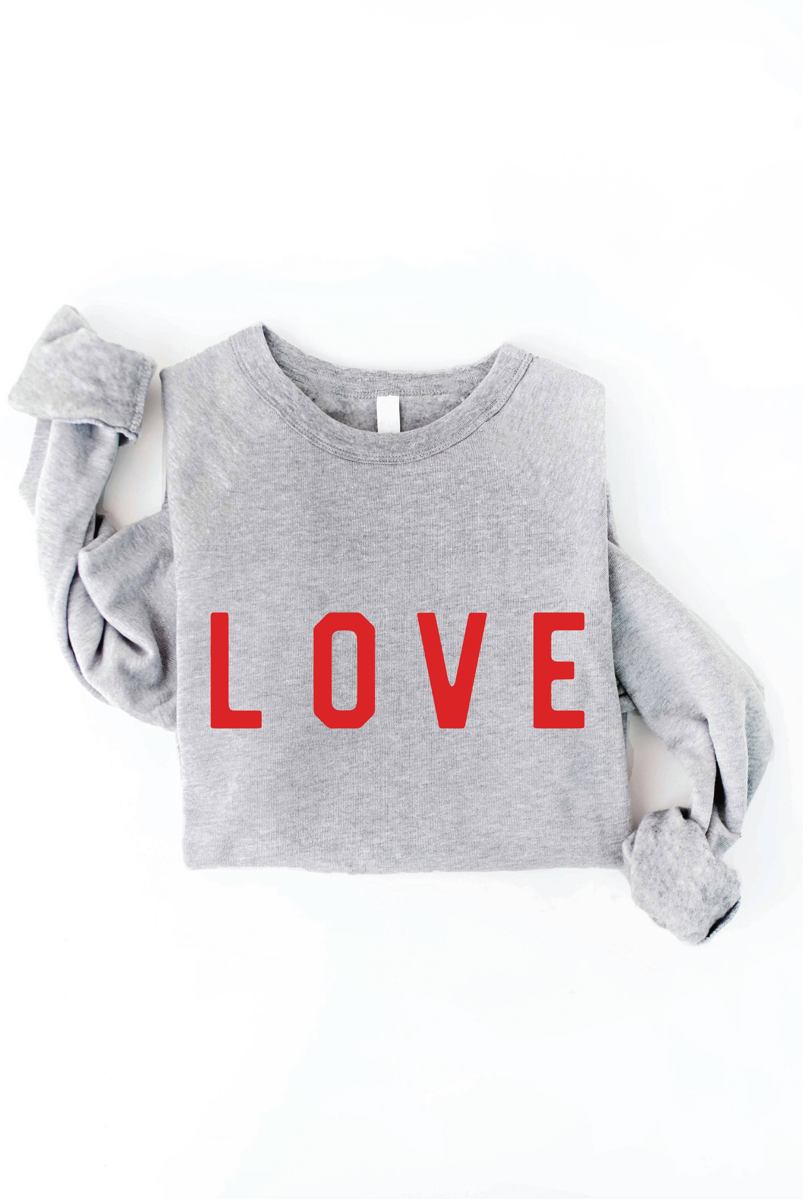 LOVE Graphic Sweatshirt: ATHLETIC HEATHER / L