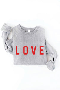 LOVE Graphic Sweatshirt: ATHLETIC HEATHER / L