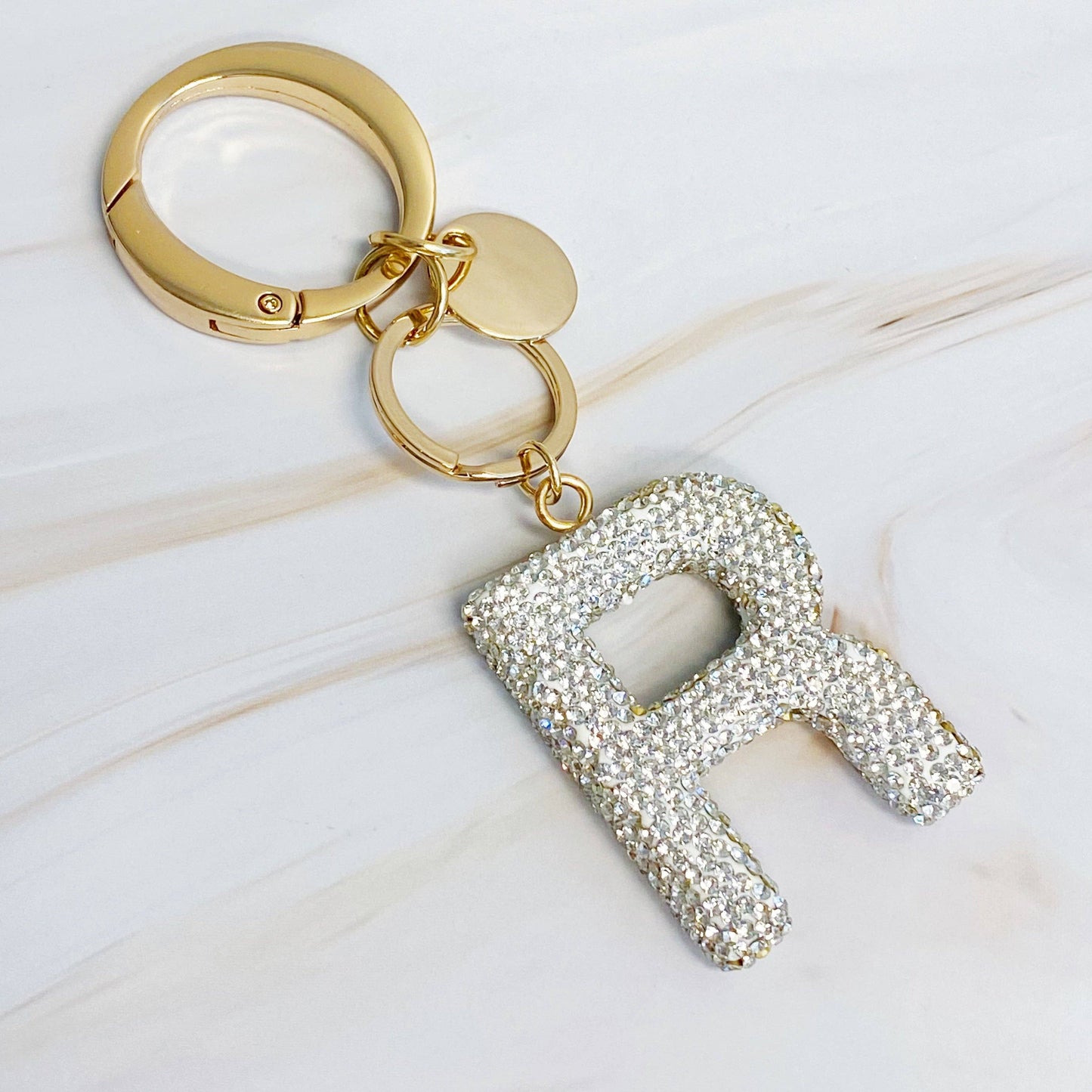 It Girl Glam Initial Key Chain: D / Crystal Clear