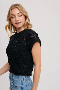 Anna - KNIT SWEATER SHORT SLEEVED PULLOVER