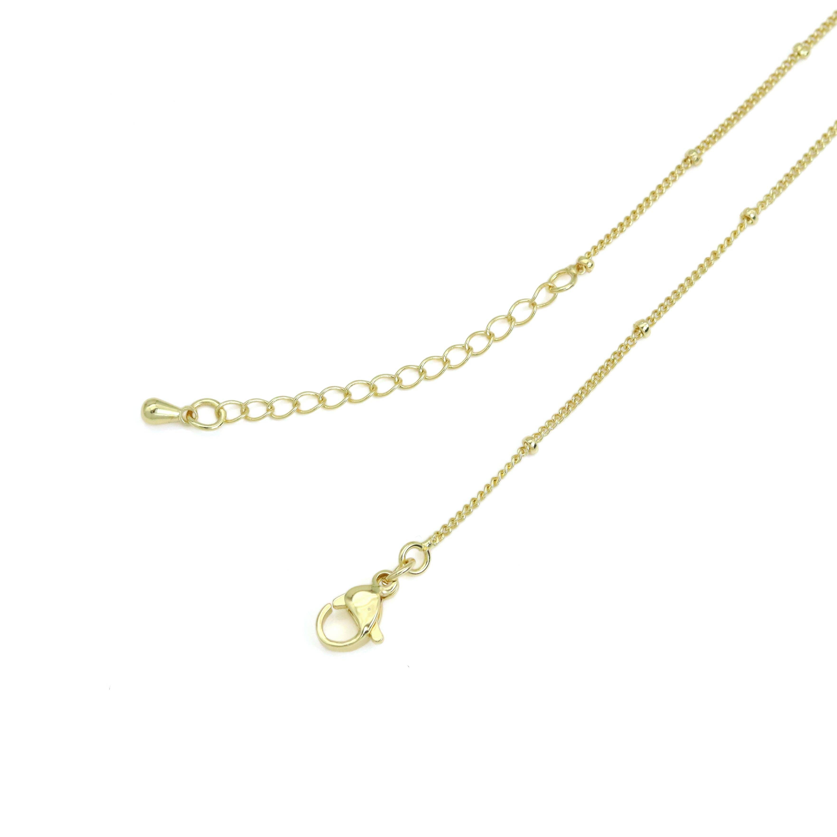 Gold Silver Danity Ball  Adjustable Necklace, Sku#LX595: Gold