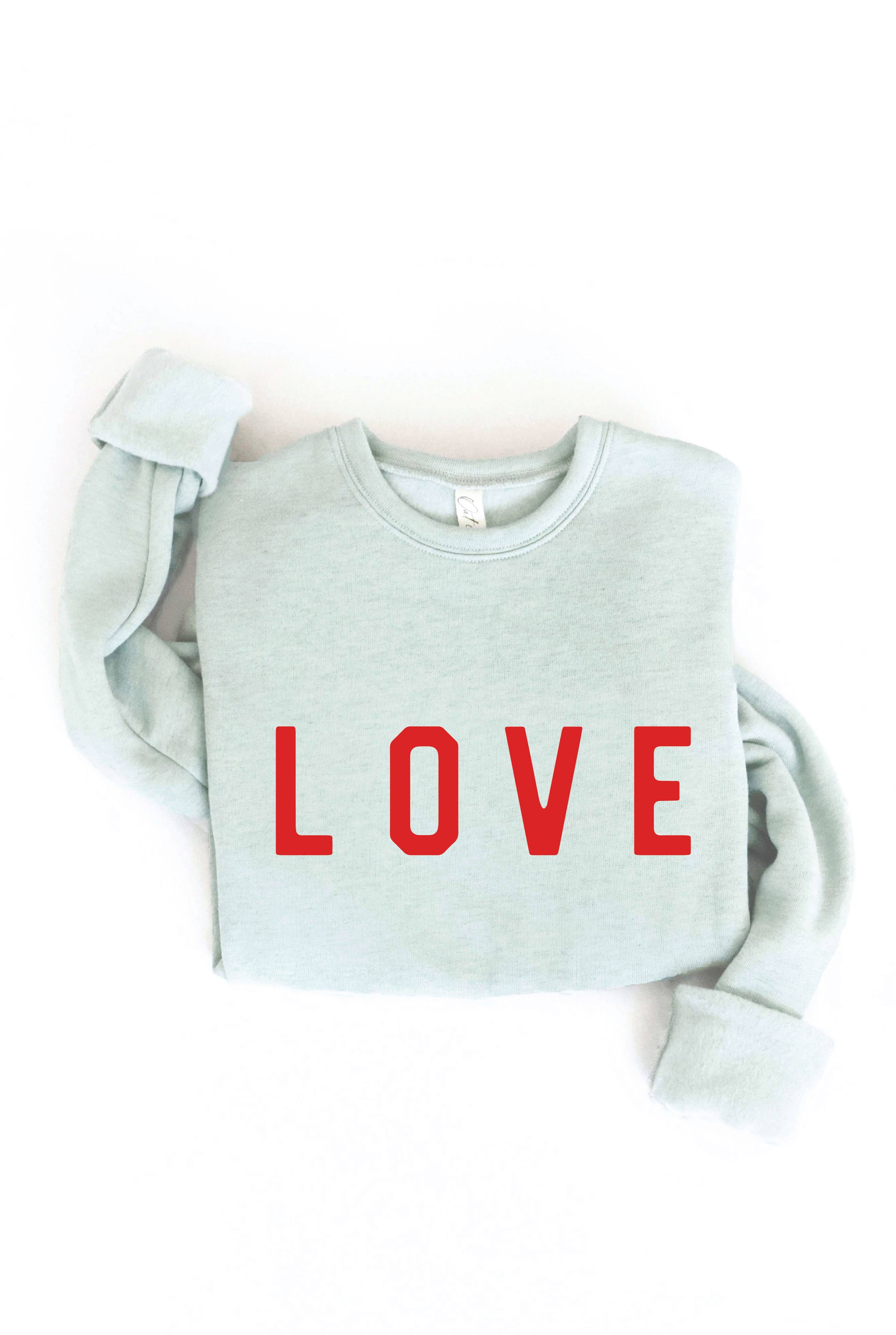 LOVE Graphic Sweatshirt: ATHLETIC HEATHER / L