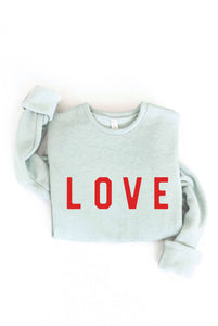 LOVE Graphic Sweatshirt: ATHLETIC HEATHER / L