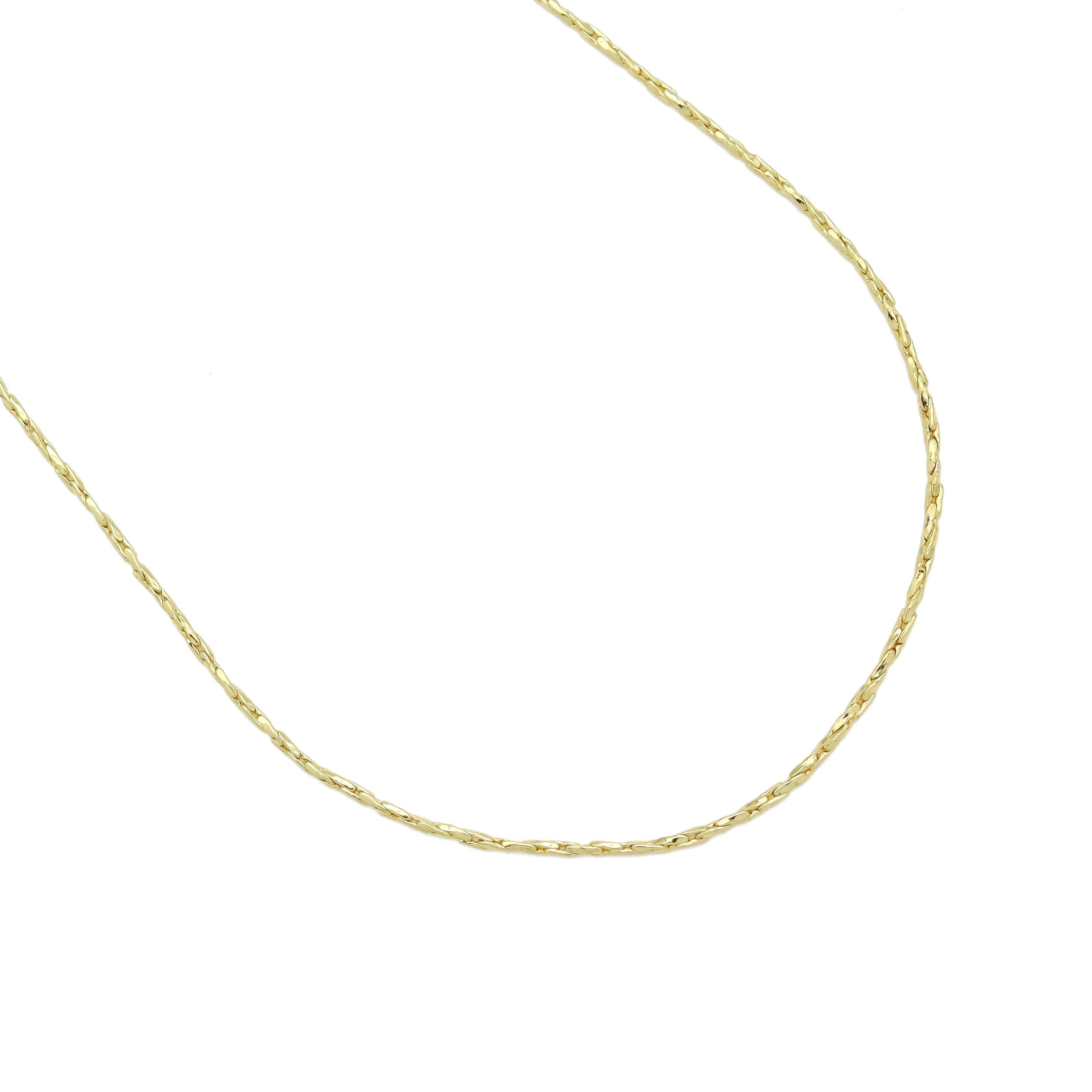 Twisted Dainty Gold Adjustable Chain Necklace, Sku#LD588