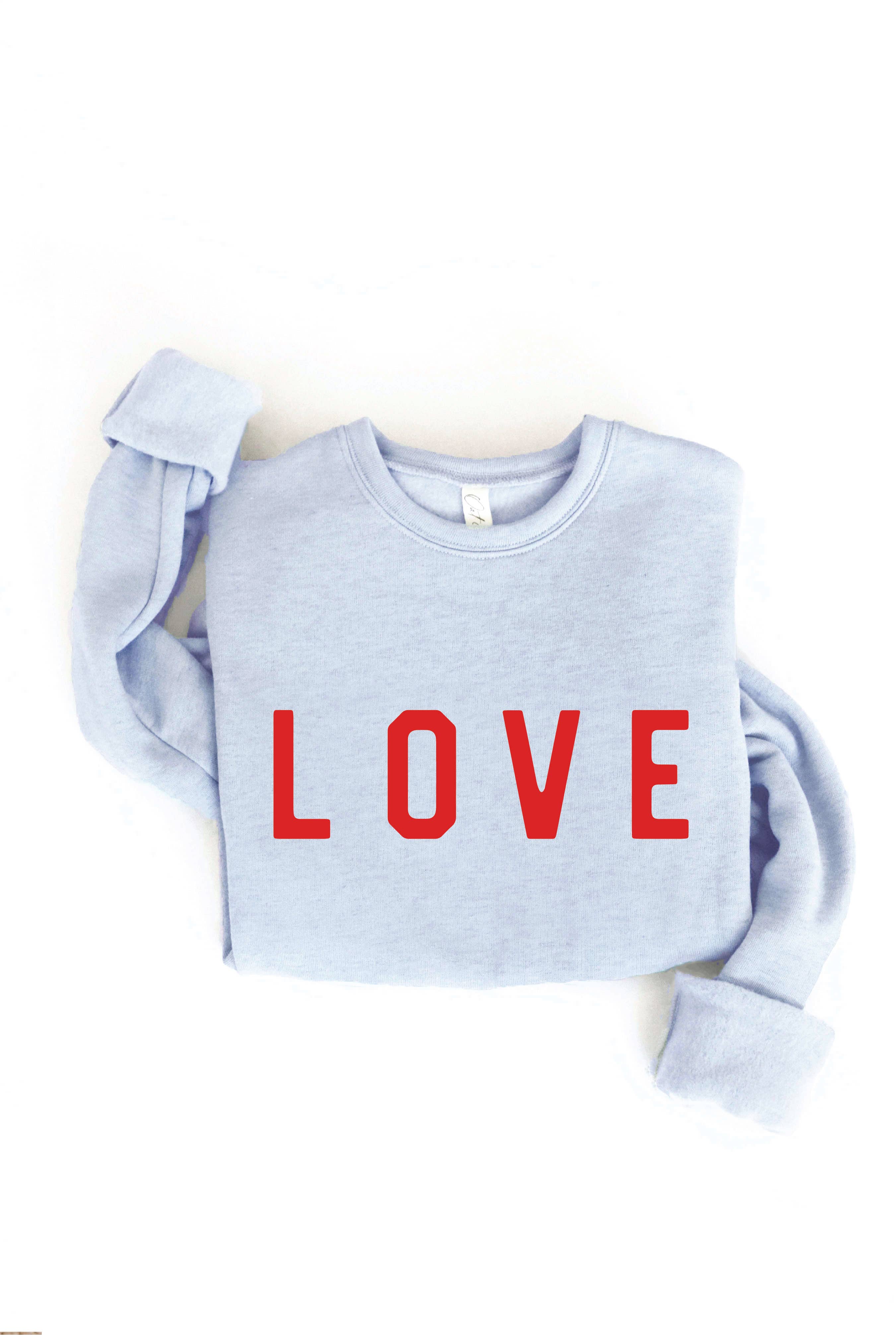 LOVE Graphic Sweatshirt: ATHLETIC HEATHER / L