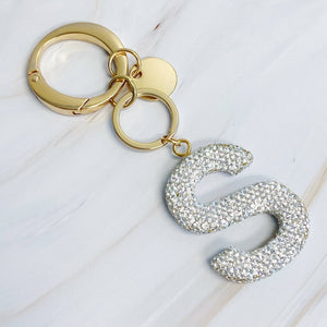 It Girl Glam Initial Key Chain: L / Crystal Clear