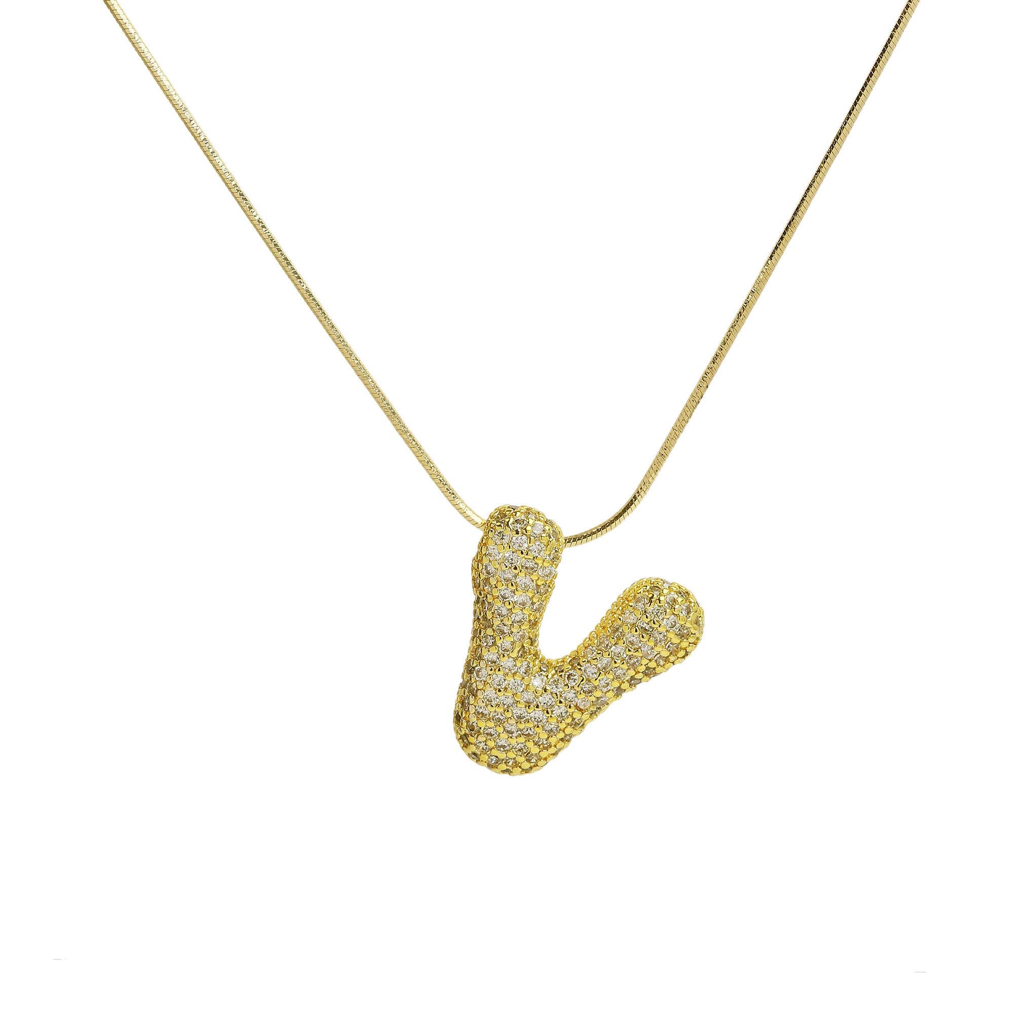 Initial Waterdrop 18K Gold Necklace: B / Smooth Gold Filled