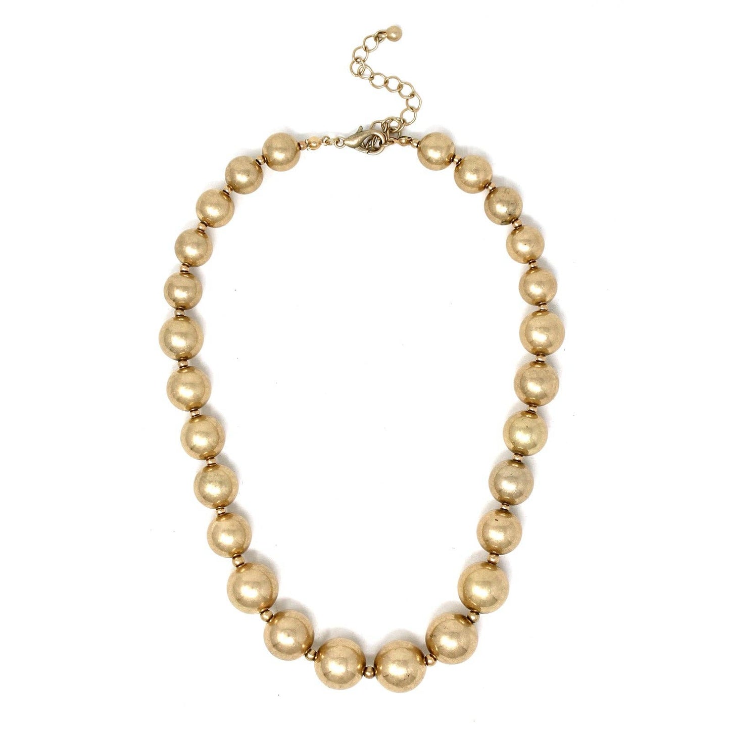 Precious Ball And Bead Necklace: Gold