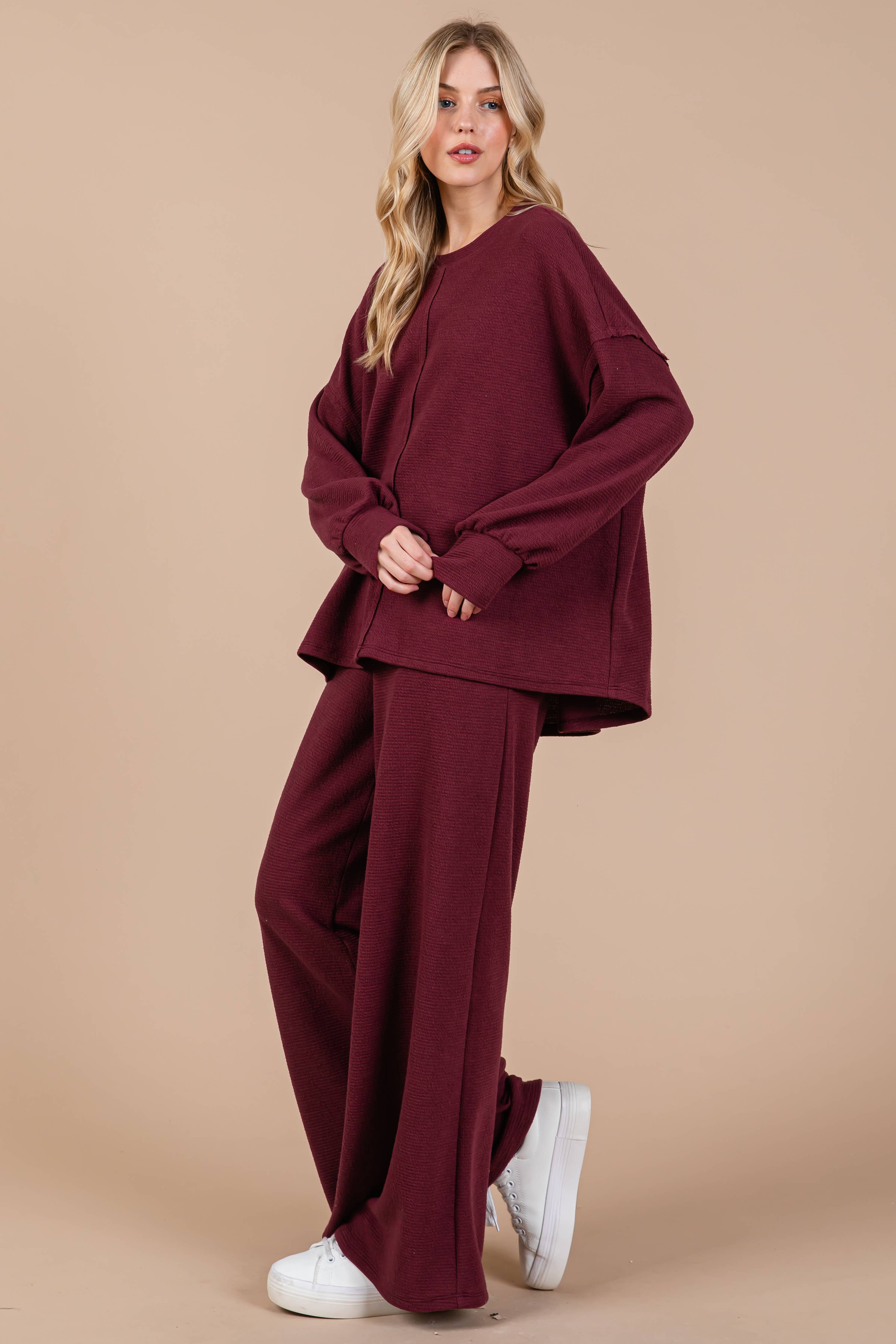 2-piece sweatshirt set / SS70378SA: WINE / S-M-L-XL(2-2-2-2)