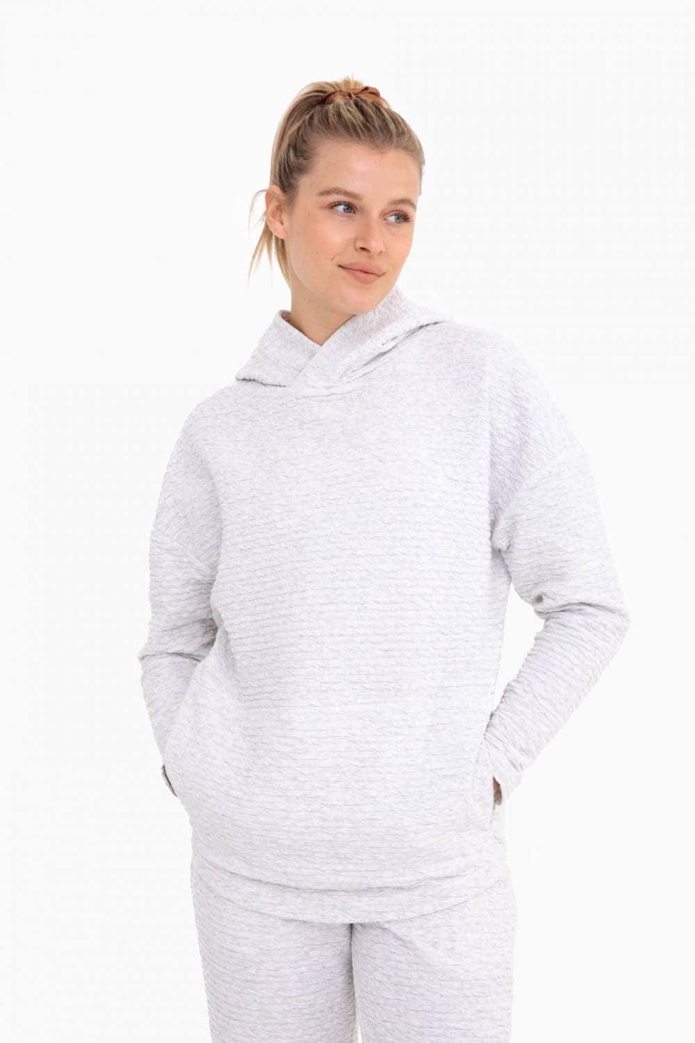Gia - Cotton-Blend Textured Top with Hood