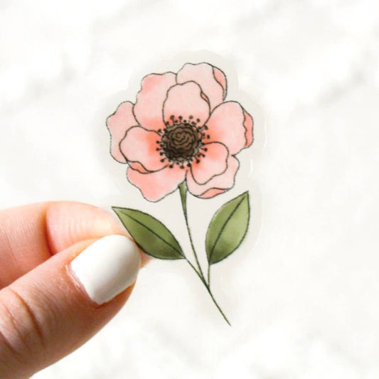 Clear Anemone Sticker 2.25x1.5in