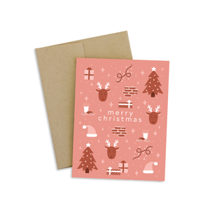 Red-Nosed Reindeer Merry Christmas Greeting Card