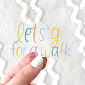 Let's Go For A Walk Sticker, 3x2in