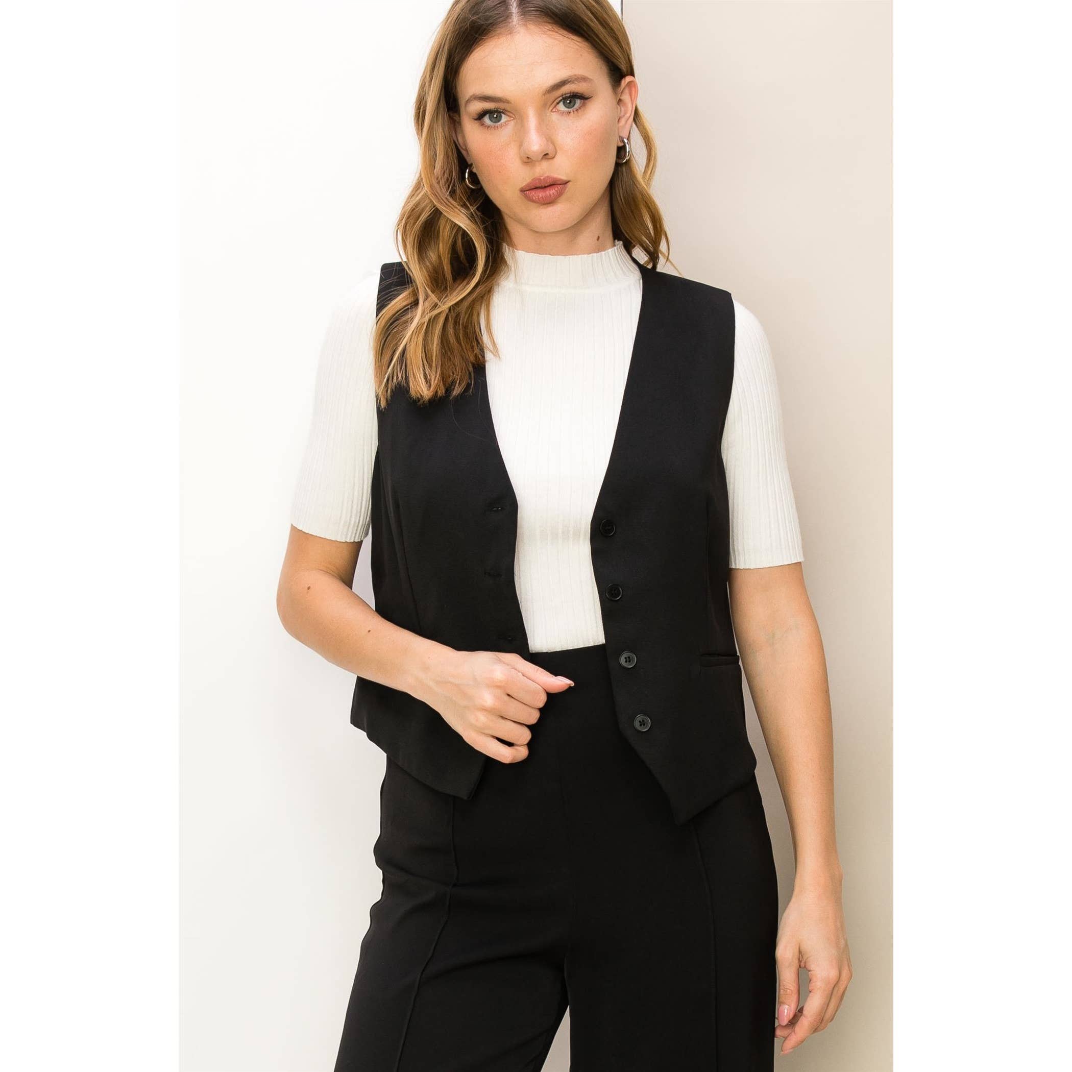 Taylor - TAILORED VEST WITH BUTTONS