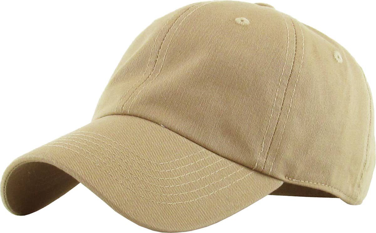 Plain Low Profile Cotton Baseball Cap