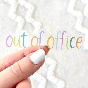 Out Of Office Sticker, 3x1 in.